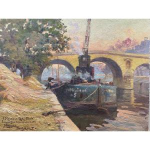 Marcel Thibault - Le Pont Marie à Paris Huile Sur Toile